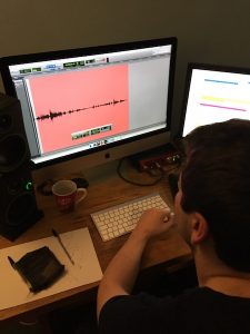 Arran from Audio Factory working in the studio