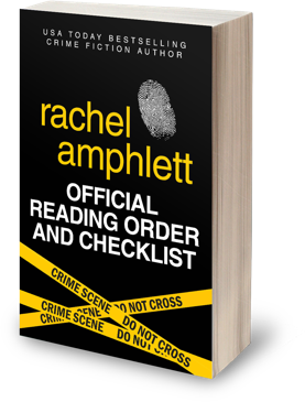 Image shows a 3D cover of Rachel's Official Reading Order and Checklist against a transparent background