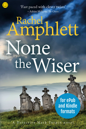 Cover image for None the Wiser with a book icon in the top left corner