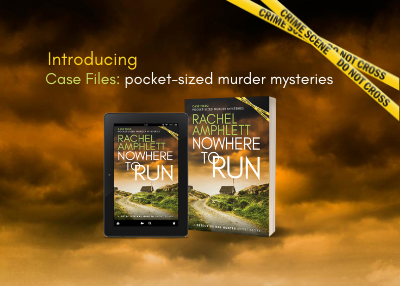Banner image for Nowhere to Run with criss-crossed yellow crime scene tape in top right hand corner