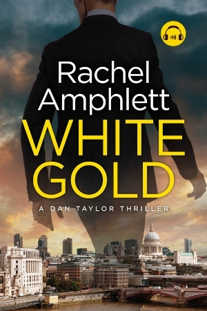 Image shows book cover for White Gold with an audiobook icon