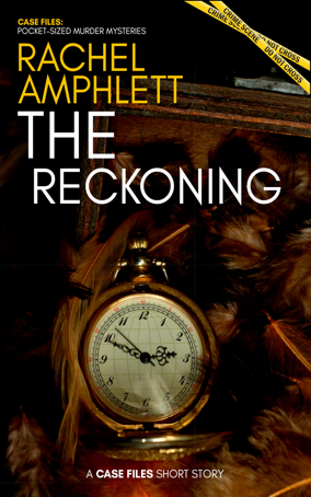 The Reckoning cover showing an old pocket watch lying on pheasant feathers