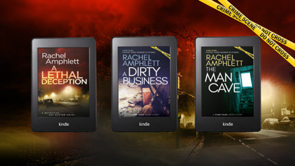 A Lethal Deception cover alongside covers for The Man Cave and A Dirty Business
