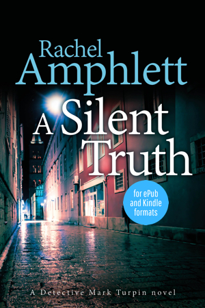 Cover shows a narrow English cobblestoned alleyway in the rain at night and a sticker showing Kindle and ePub formats available