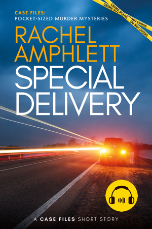 Special Delivery audiobook cover showing a van's headlights on a road at night