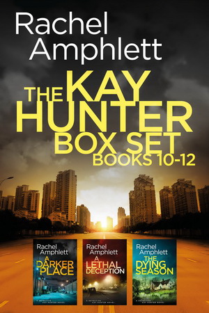 The Kay Hunter Box Set Books 10-12 Cover showing a metropolitan city skyline at sunset